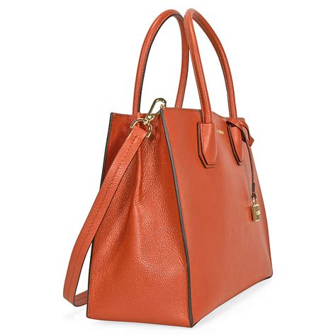 michael kors mercer tote orange|Michael Kors large mercer handbag.